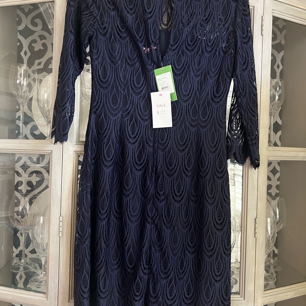 Lilly Pulitzer size 8 navy lace dress NWT